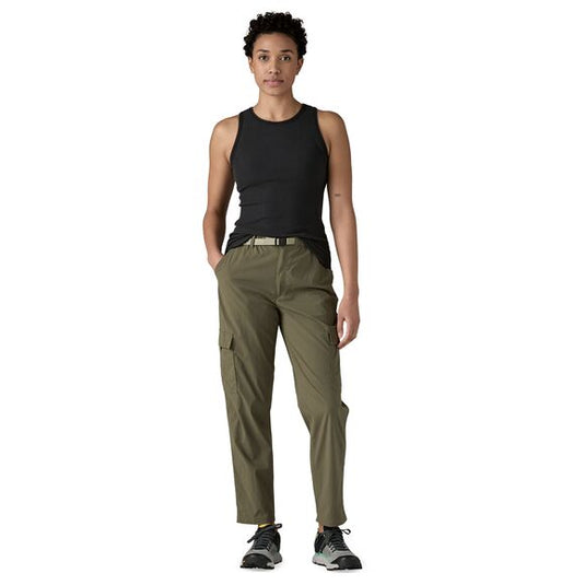 Patagonia Womens Outdoor Everyday Cargo Pants in Basin Green worn by model
