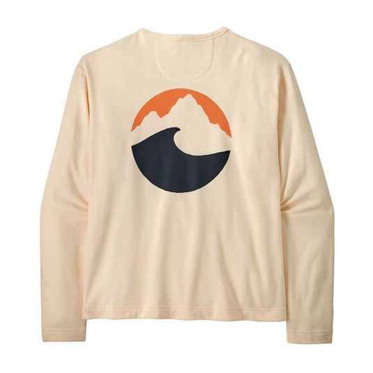 Men's Lightweight Applied Imagination Wildrise Crewneck in natural with large design on back