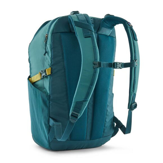 Patagonia Refugio Day Pack 30L from rear showing straps and sternum strap in blue