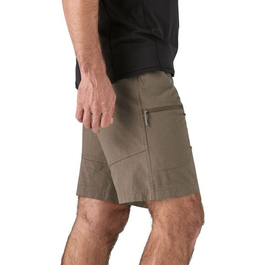 Men's Venga Rock Shorts in Wing Grey worn by model standing side on