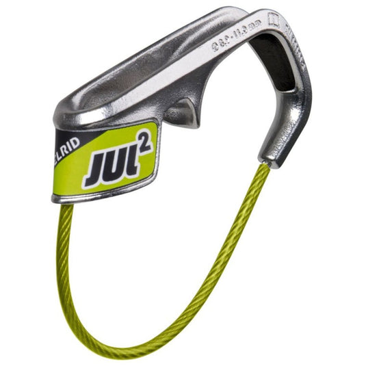 Edelrid Jul 2 Assisted Braking device in steel gray and lime green