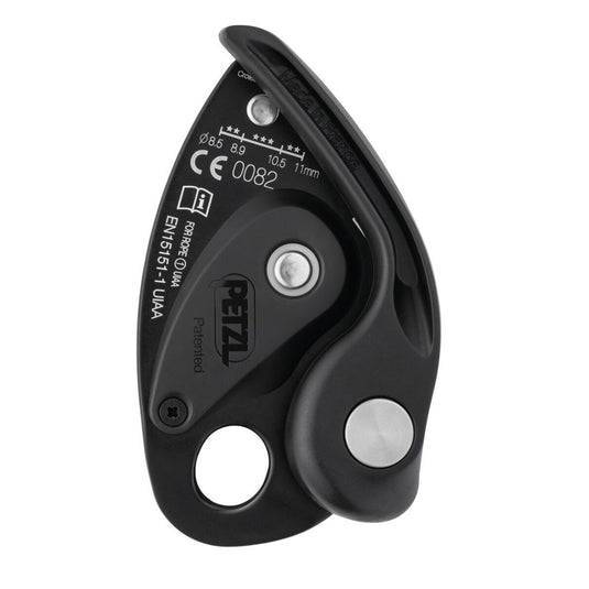 Petzl Gri Gri with safety text in white