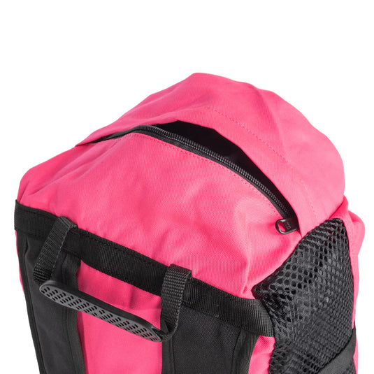 Psychi Rope Bag - Pink - close up of top zip pocket