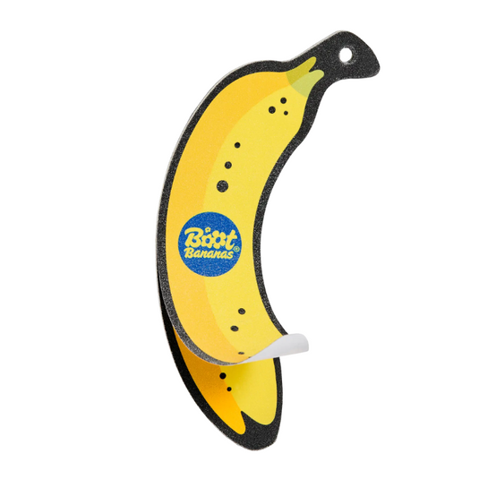 Boot Bananas Nail & Skin File - in yellow banana design with boot bananas logo with top layer peeling off