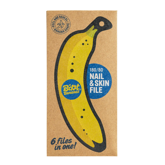 Boot Bananas Nail & Skin File in Brown packaging with banana design on front