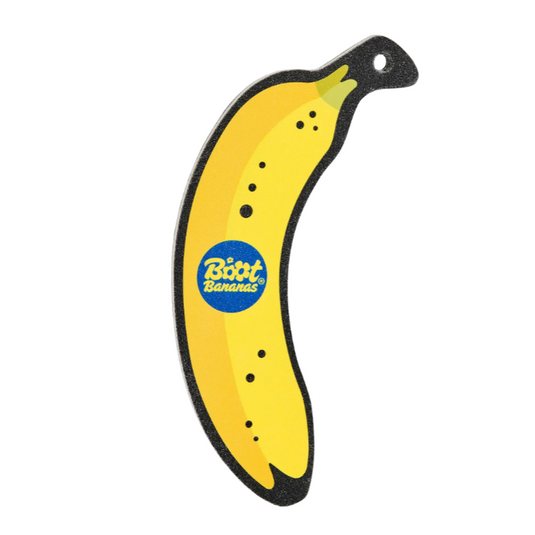 Boot Bananas Nail & Skin File - in yellow banana design with boot bananas logo