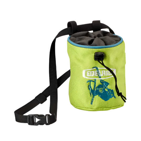 Edelrid Chalk bag in chute green with monkey design