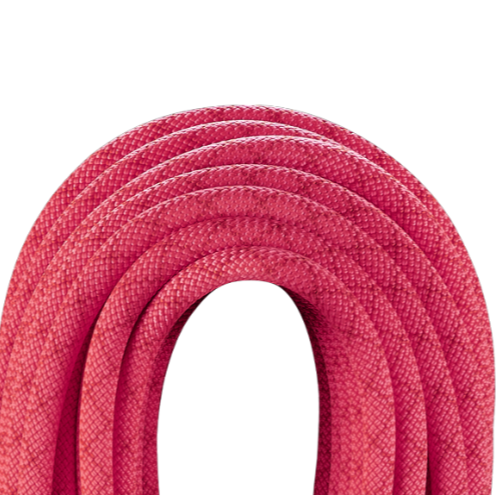 close up of pink Edelrid Swift 48 Pro Dry 8,9mm rope