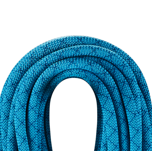 Close up of Blue Edelrid Swift 48 Pro Dry 8,9mm rope,