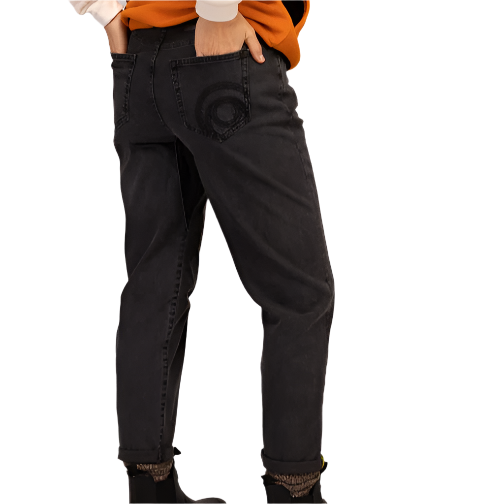 3rd Rock Gaia Jeans in Ink Black worn by model facing away