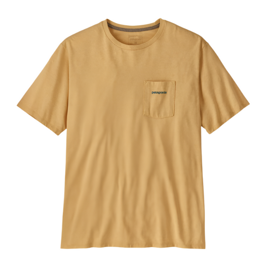 Patagonia Mens Boardshort Logo Pocket Responsibili-Tee in Beeswax Tan