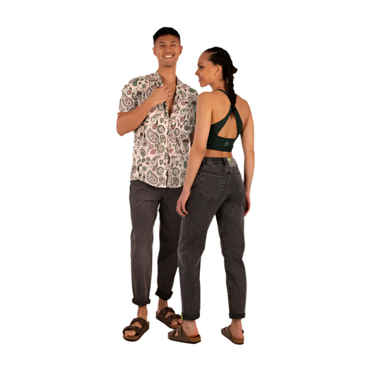 3rd Rock Gaia Jeans in Ink Black worn by two models