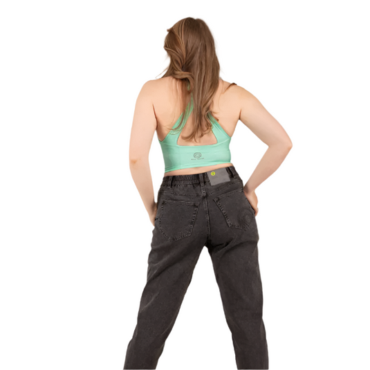 3rd Rock Gaia Jeans in Ink Black worn by model facing away