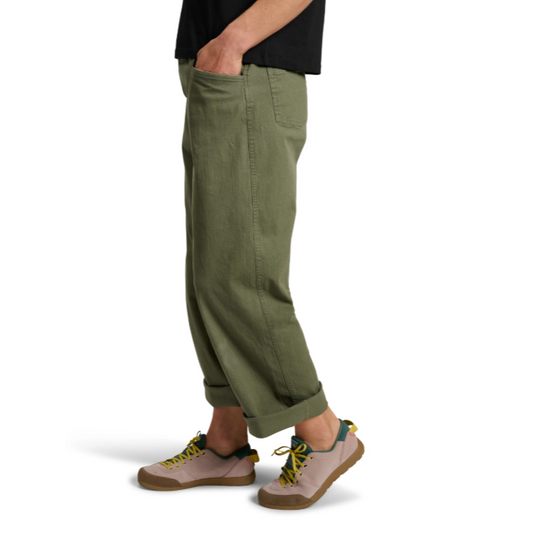 Black Diamond Womens Dirtbag Pants in tundra worn by model turned to side