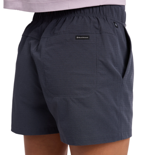 Black Diamond Sequence Shorts in Charcoal worn by model facing away