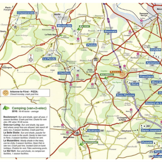 Font Bloc Volume 2 : Top Secret Jingo Wobbly - fontainebleau bouldering climbing guidebook - map of area