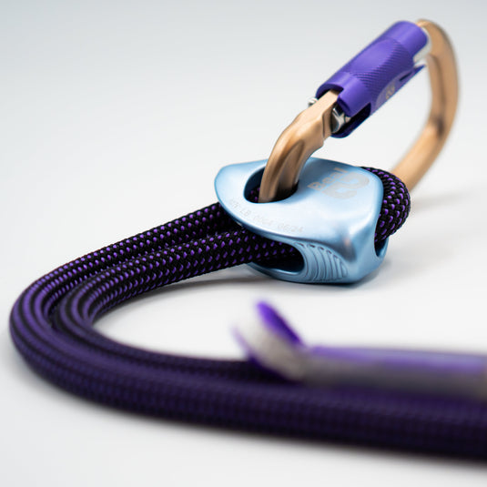 Beal Expresso Fit Climbing Lanyard with carabiner - stone/lightpeach carabiner and blue expresso