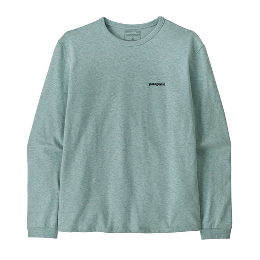 Patagonia Women's Long Sleeved P-6 Logo Responsibili-Tee in P-6 Outline: Virtually Blue