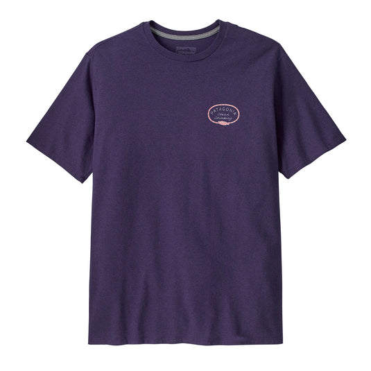 Patagonia Mens Clean Climb Roots Responsibili-Tee in plummet purple