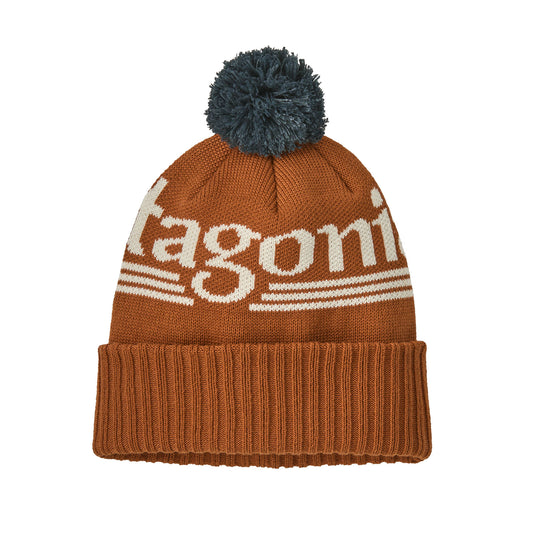 Patagonia Powder Town Beanie Hut Tripper Logo Cinnamon Brown