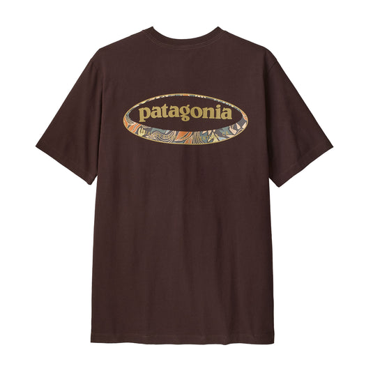 Patagonia Mens '95 Oval Logo T-shirt in Den Brown
