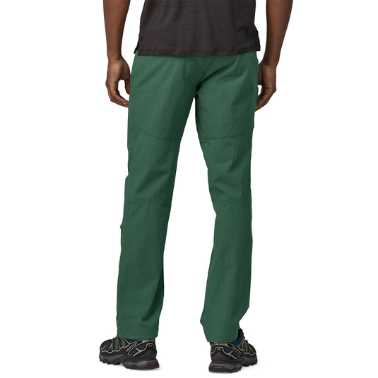 Patagonia Mens Venga Rock Pants in Green worn by model facing away