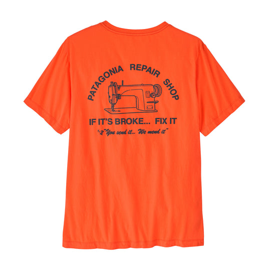 Patagoina Mens Repair Shop T-shirt in orange peel