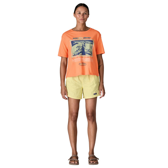 Patagonia Womens Run Like Roots Easy Cut T-shirt worn by model