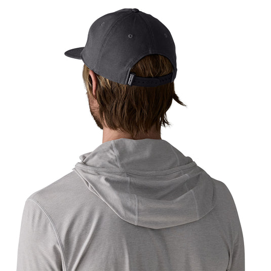 Patagonia Boardshort Label Funfarer Cap in black worn by model