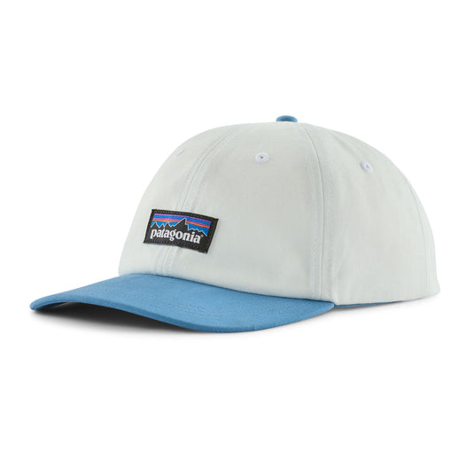 Patagonia P-6 Label Trad Cap in Birch White w/Shore Blue