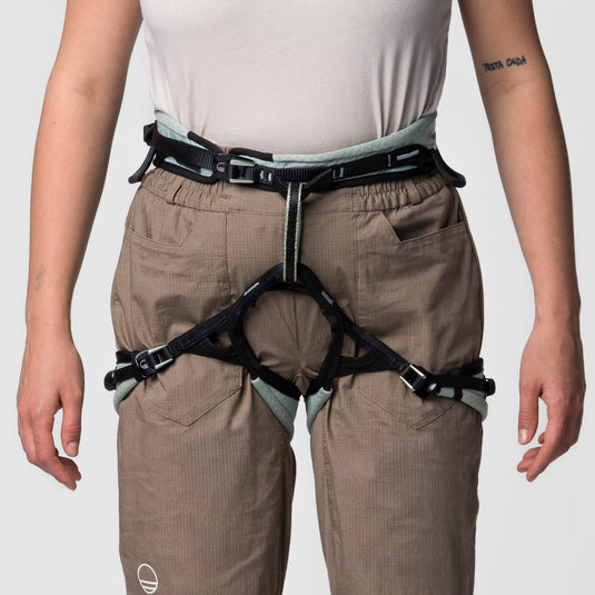Wild Country Session 2.0 Women's Harness - from the front worn by model