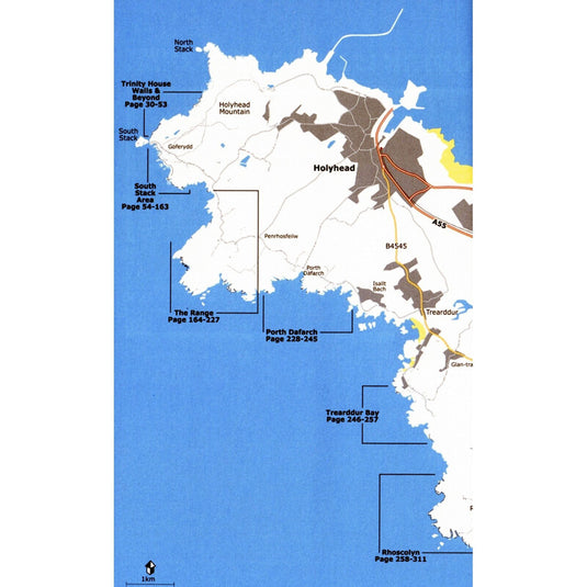 Gogarth south trad climbing guidebook map