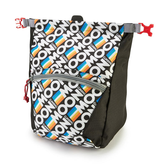 Moon Bouldering Chalk Bag in Retro Stripe Jet black