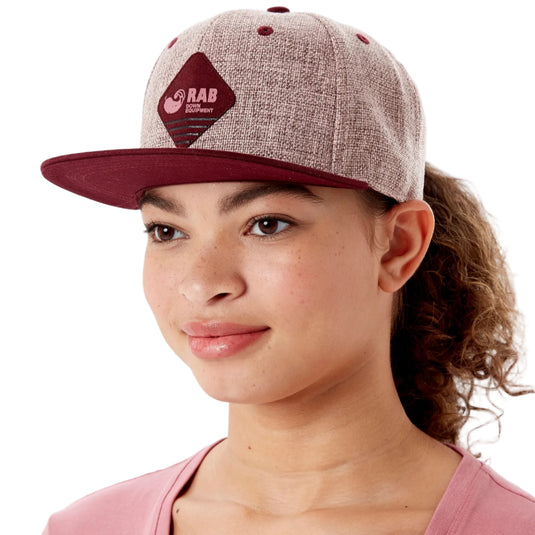 RAB Flatiron Badge Cap in Heather worn by model