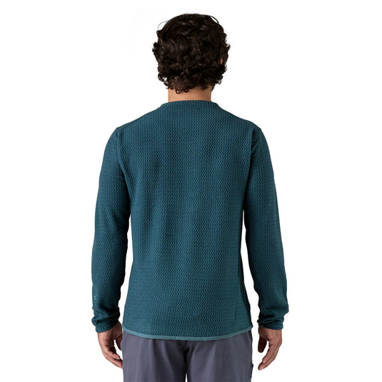 Patagonia Mens R1® Air Crewneck Pullover in tidal teal worn by model