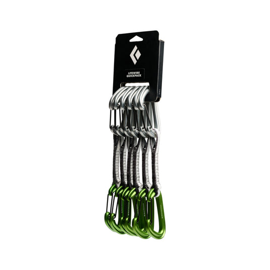 Black Diamond LiteWire Quickdraw 12cm in envy green - 6pack