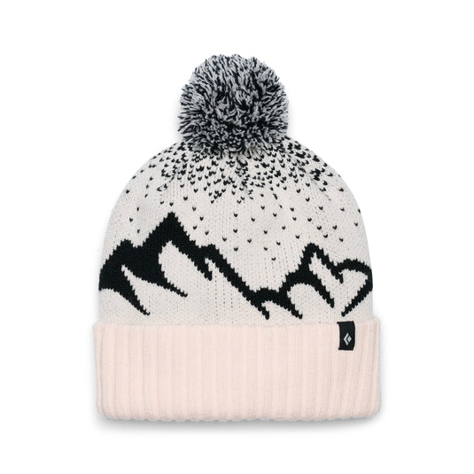 Black Diamond Tom Pom Beanie - Off White-Black/ Deep Woods-White