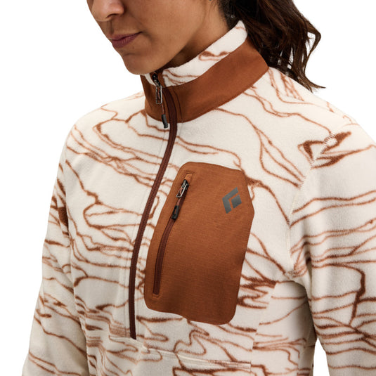 Black Diamond Womens Rift HZ Fleece Jacket in Relief-Chalk-Clay