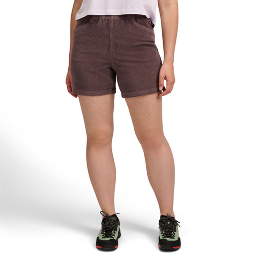 Black Diamond Womens Dirtbag Corduroy Shorts in dark muave