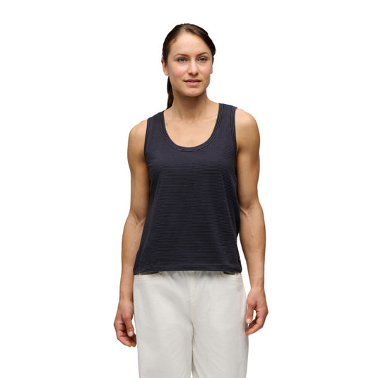 Black Diamond Womens BD Stripe Tank Long in black carbon