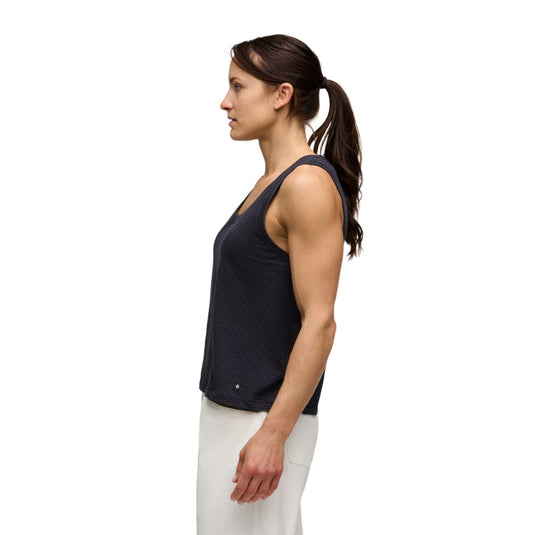 Black Diamond Womens BD Stripe Tank Long in black carbon