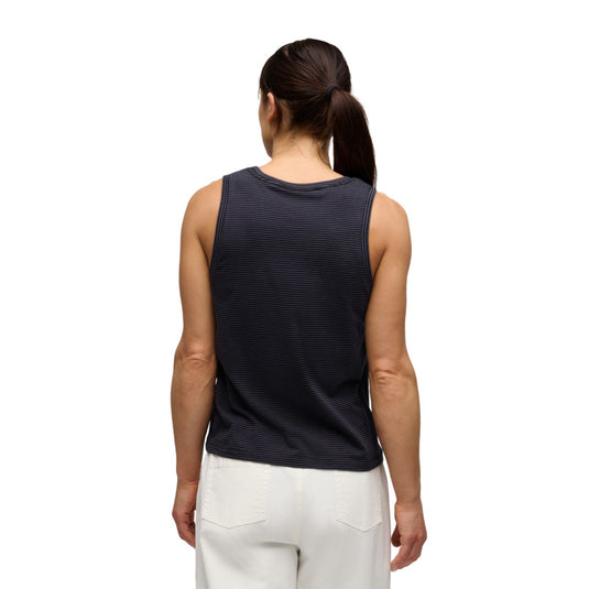 Black Diamond Womens BD Stripe Tank Long in black carbon