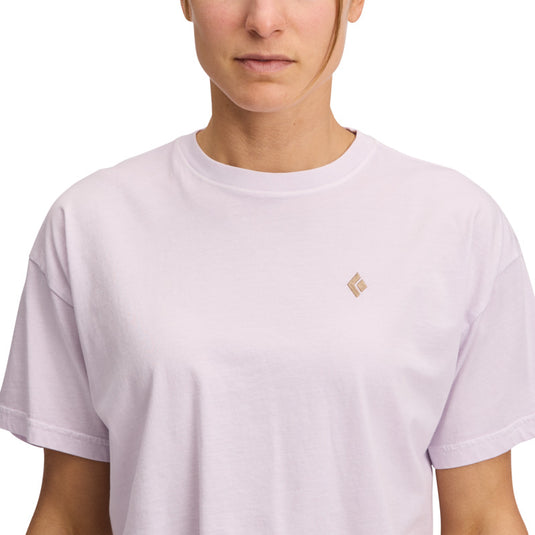 Black Diamond Womens Diamond Crop Tee in soft lilac