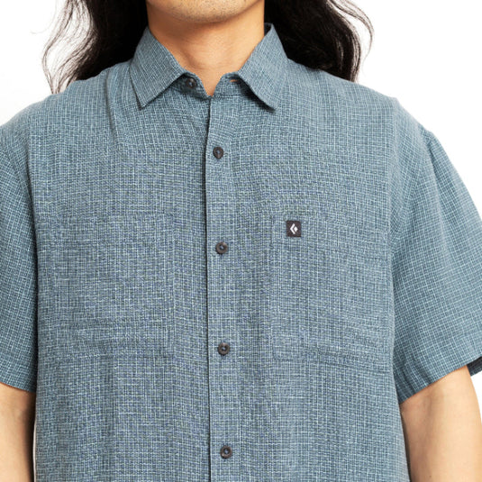Black Diamond Mens Scenic Route Short Sleeve Shirt - midnight blue glacier