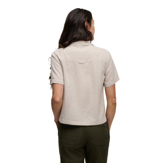 Black Diamond Womens Scenic Route Short Sleeve Shirt in Moonstone-chalk