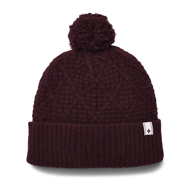 Black Diamond Cable Cuff Pom Beanie - Blackberry
