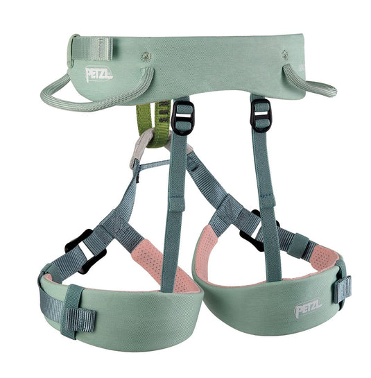 Petzl Macchu Kids Harness in Jade green
