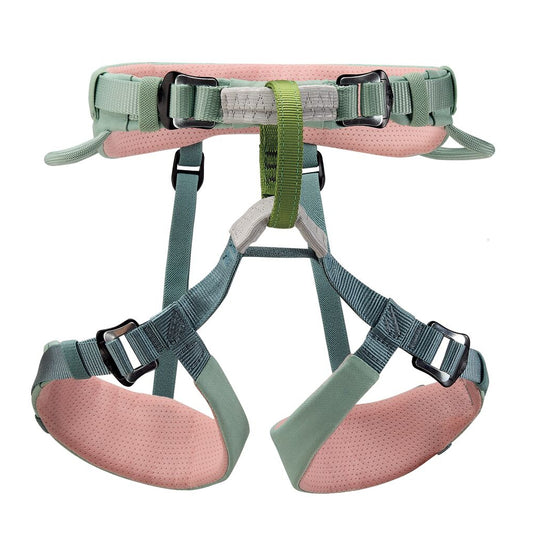 Petzl Macchu Kids Harness in Jade green
