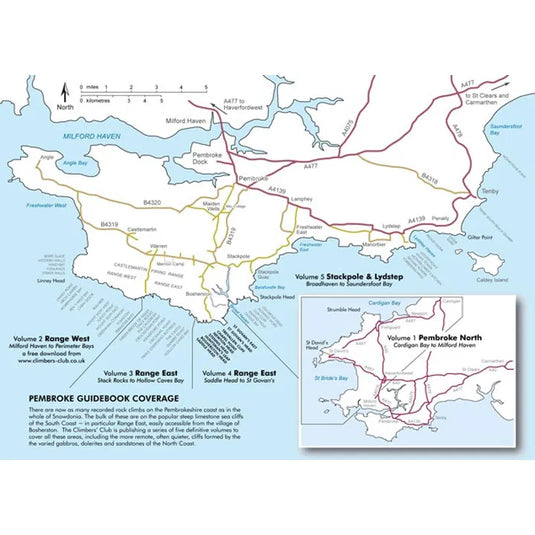 Pembroke Range series climbing guidebook. Map of locations