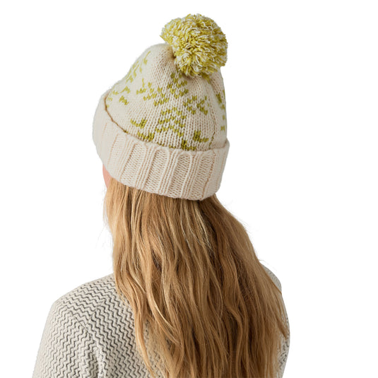 Patagonia Snowbelle Beanie - Evergreen Flakes: Birch White